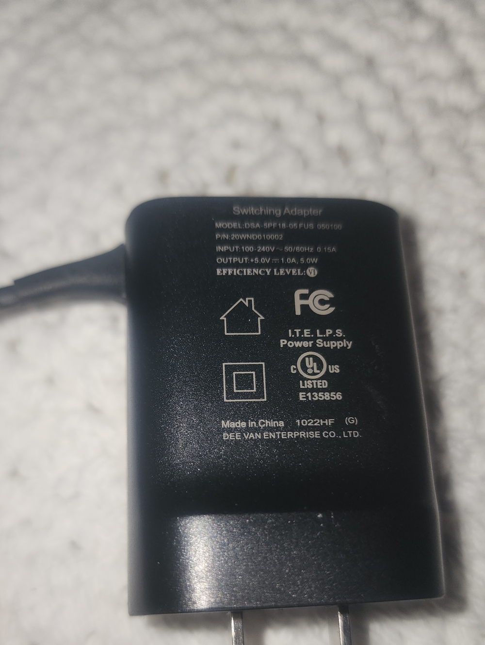 Nokia Black USB Power Adapter Charger